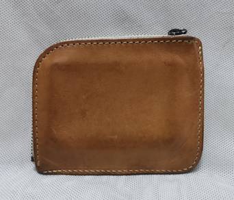 Handmade Leather L zipper wallet
