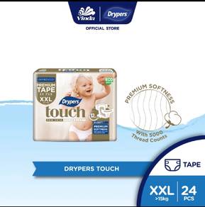 drypers touch premium tape diapers XXL 