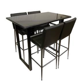 Bar Fiber Glass Table Set with PU Leather Chairs