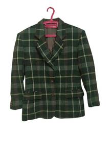 47.Vintge Calvin Klein Green Plaid Tweed Blazer
