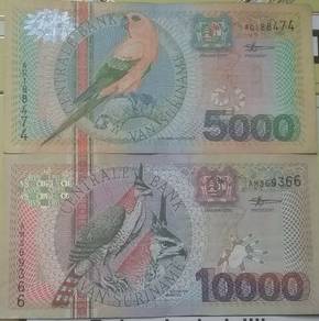 Suriname 5000 Gulden and 10000 Gulden 2000