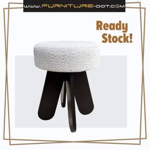 Milo Bouclé Stool / Mid-Century Ottoman - FRM4063