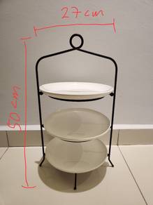 High Quality 3-Tiers Dessert Tray Plates Stand