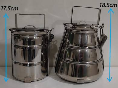 Lot of 2 Stainless Steel Tiffin