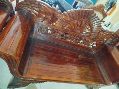 Kerusi kayu jati 2+1 seater