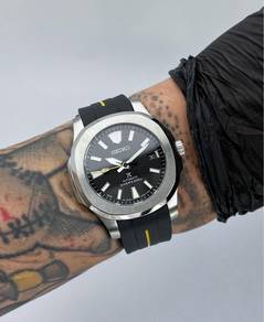 Custom Seiko Mod 42mm Black Wave PADI Nautilus