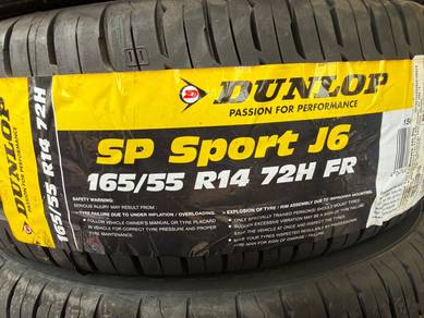 Tayar baru dunlop 165/55/14 j6 tahun 25