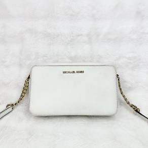 Michael Kors Jet Set White Saffiano Crossbody Bag