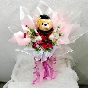 Artificial Flower & Convo Bear Hand Bouquet