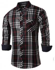 B70311 BLACK KEMEJA HITAM FORMAL LONG SLEEVE SHiRT