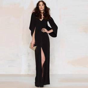 Black bodycon slit evening prom dress gown RBP1572