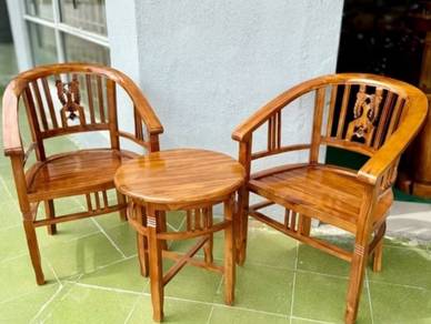 set kerusi jati betawi 