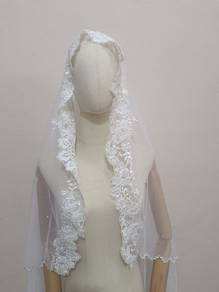 Veil Heavy Lace with pearl