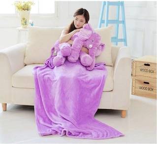 Cute Elephant Soft Plush Toy Pillow (Purple)