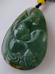 Icy Ice Green Burma Jadeite Jade Lotus Pendant