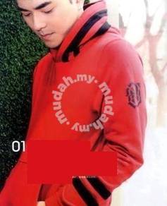 Red Retro Style Hoodie Shirt Casual Sweater Shirt