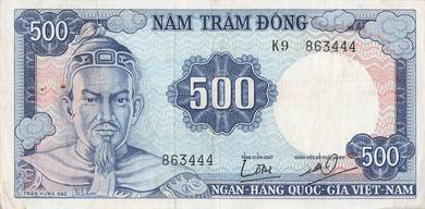 SOUTH VIETNAM 500 Dong  1966 - Pick 23a  xf