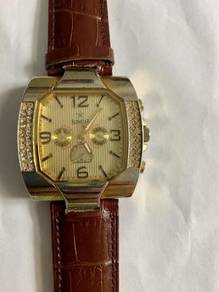 Slimstar Large Square Gold Plated Dial Watch