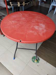 Meja Plastic Bulat 3kaki