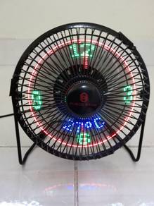 Fan with Led Light Clock