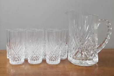 Cawan jag Crystal pitcher jug glass cup drink set