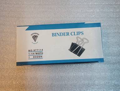 Binder Clip 1-1/4 "Width - 12 Pcs/Box - Gold
