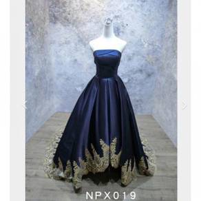 Blue fishtail wedding prom dress gown RB0884