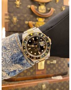 Rolex GMT-MASTER II Half 18K 750 Yellow Gold REF16
