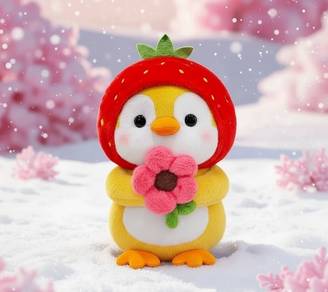43cm Kawaii Strawberry Penguin Plush Toy