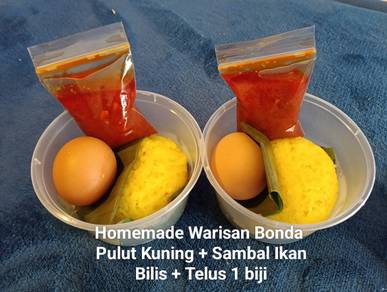 Pulut Kuning Sambal Ikan Bilis Telur 1 Biji