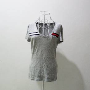 TOMMY HILFIGER  V-Neck T-Shirt with Brand Stripes
