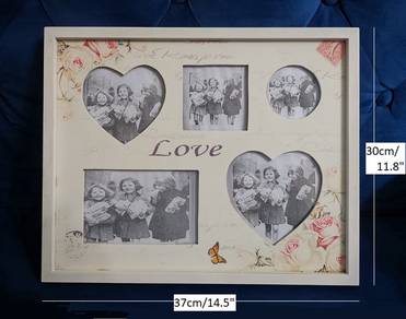 Hanging Wooden 5 in 1 Photo Frame Bingkai Gambar