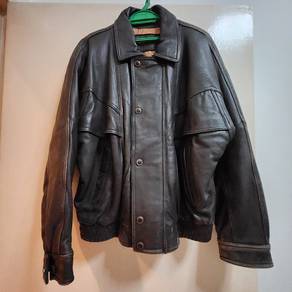 Vintage Dark Brown Genuine Leather Bomber Jacket