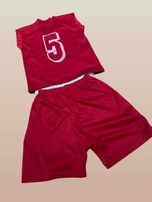 Red Thailand Football Jersey Set 3-4 Y.o. Unisex