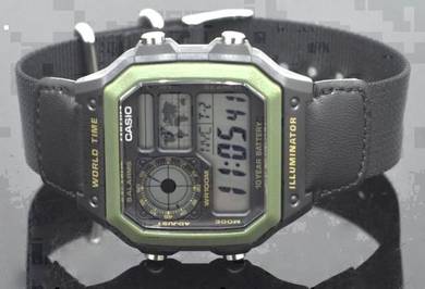 Casio Aircraft Black Cloth AE1200B-1B- ORIGINAL