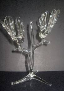 Vintage Glass Bird Sculpture - 1980s