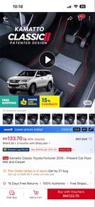 toyota fortuner car mat car pet