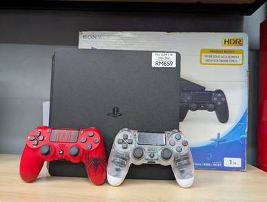 1TB PS4 Slim, Box, 2 Controller, Shop Warranty