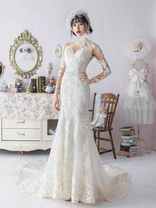 White mermaid wedding bridal gown RB1448