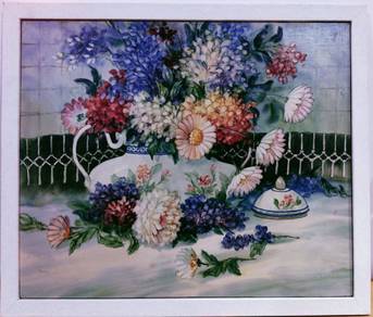 Framed Floral Still Life Painting- Bouquet in Vase