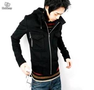 D.HOMME BLACK ZiP-UP HOODIE THICK JACKET SWEATER