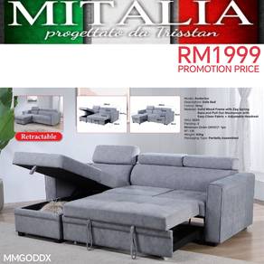 Easy Clean Fabric L Shape Sofa | Sofa Murah Klang