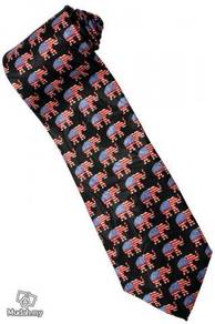Patriotic American Flag Elephant Cartoon Neck Tie