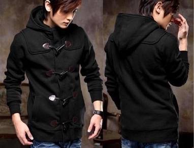 B0371 READY STOCK BLACK HOODiE SWEATER JACKET 🔥