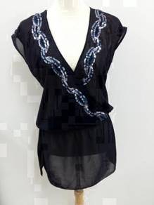 Chiffon Blouse with Sequins - Size 10 (New)