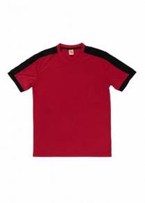 Tshirt Baju Polyester Interlock Red/Black QD5205