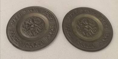Vintage brass Nataraja dancing plate decor tembaga
