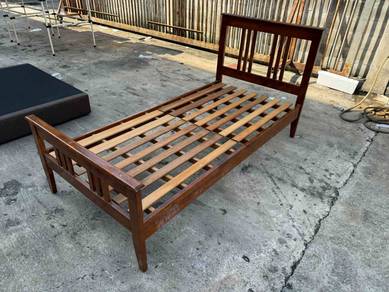Kayu Solid Wood Katil Single Bed Frame