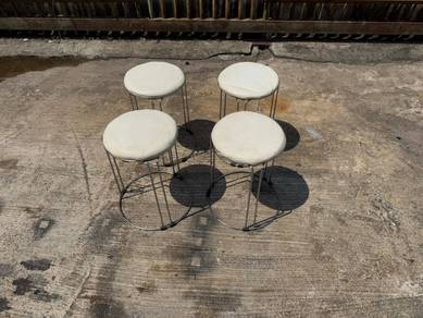 Steel Frame Stool Kerusi Chair Bangku Leather