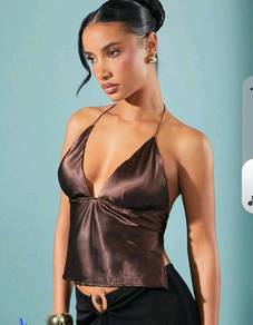 Hauture Satin Low Neck Backless